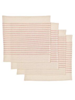 IKEA VIPPSTARR Napkin, stripe pattern red natural, 12x12 "